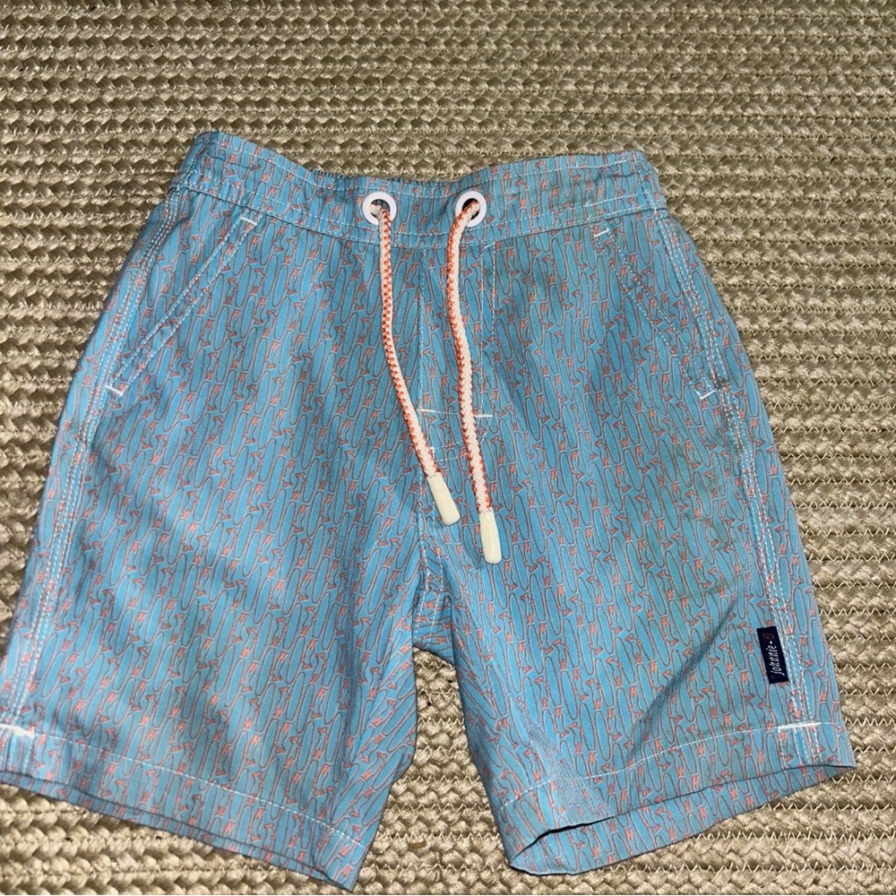 johnnie-O Kids Blue and Orange Swim Trunks